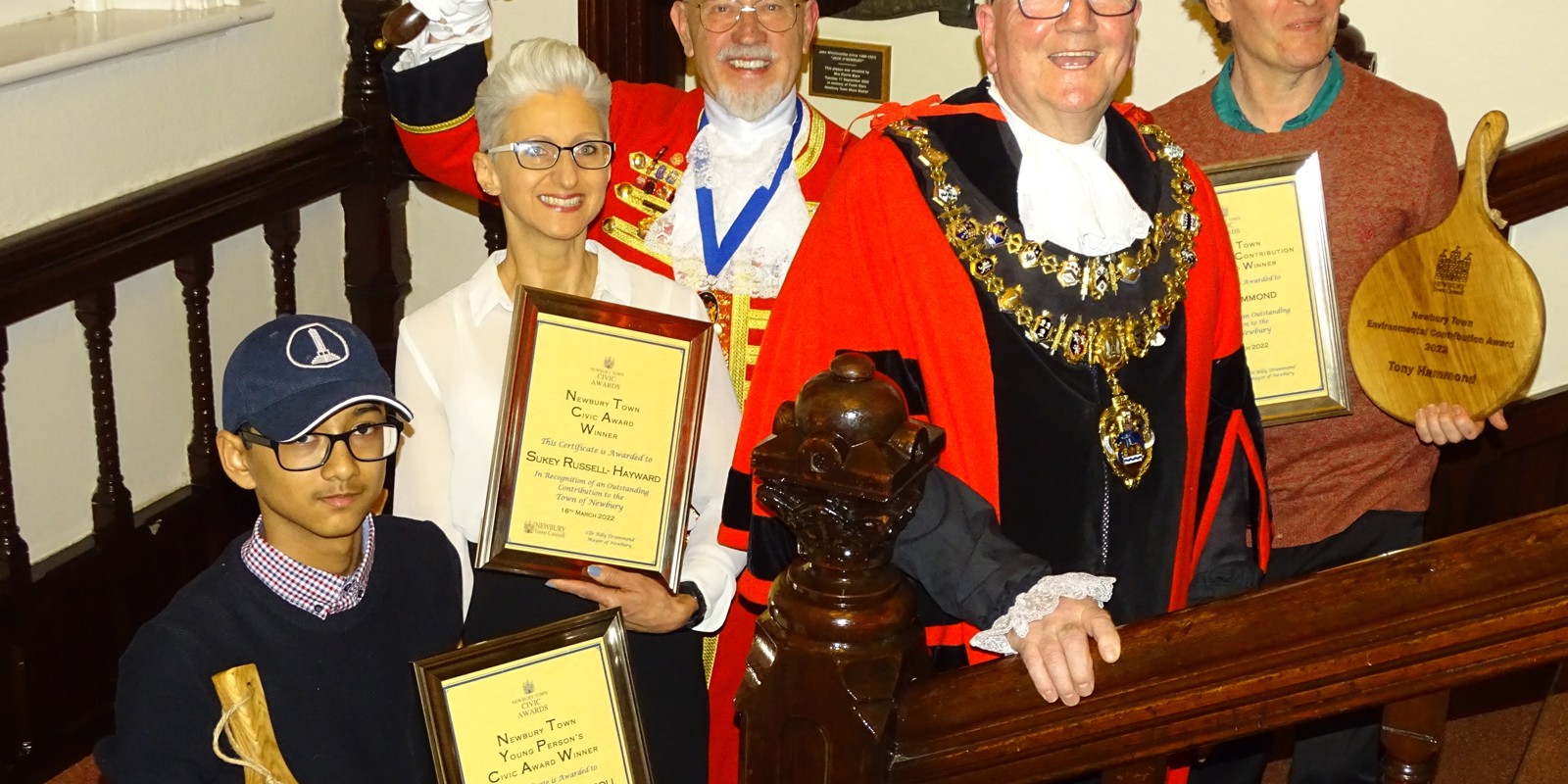 Civic Awards Launch 2023 2022 Winner With Mayor Of Newbury 2022 Cllr Billy Drummond