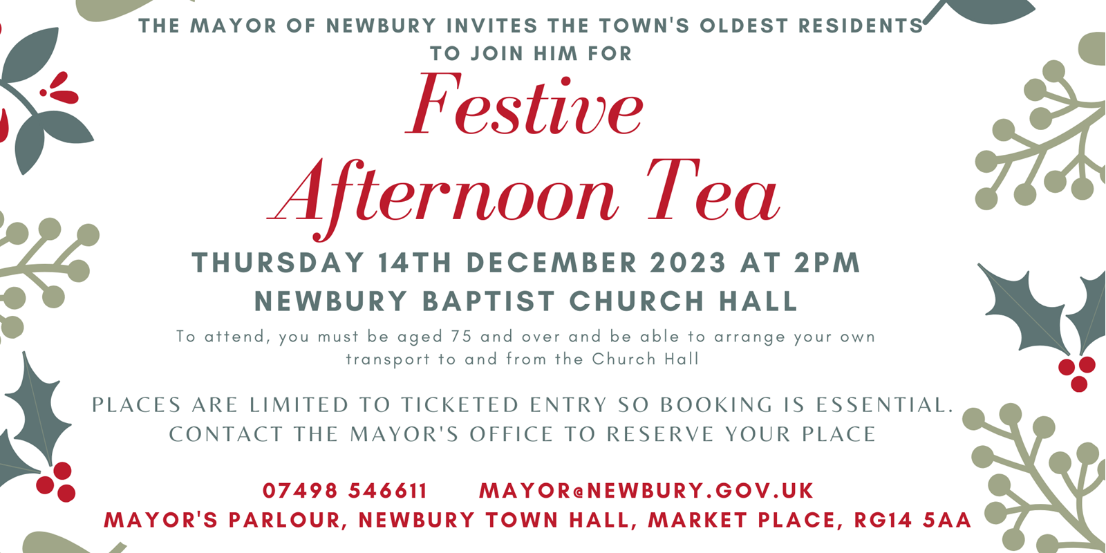 Festive Afternoon Tea Poster With Amends 16.10.23